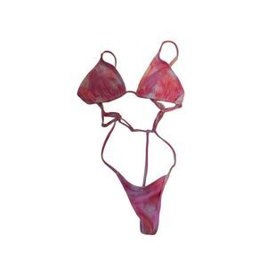 NWOT Yimisan Tie Dye Triangle String Bikini